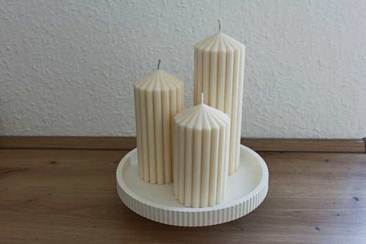 Gerippte Stumpenkerze
